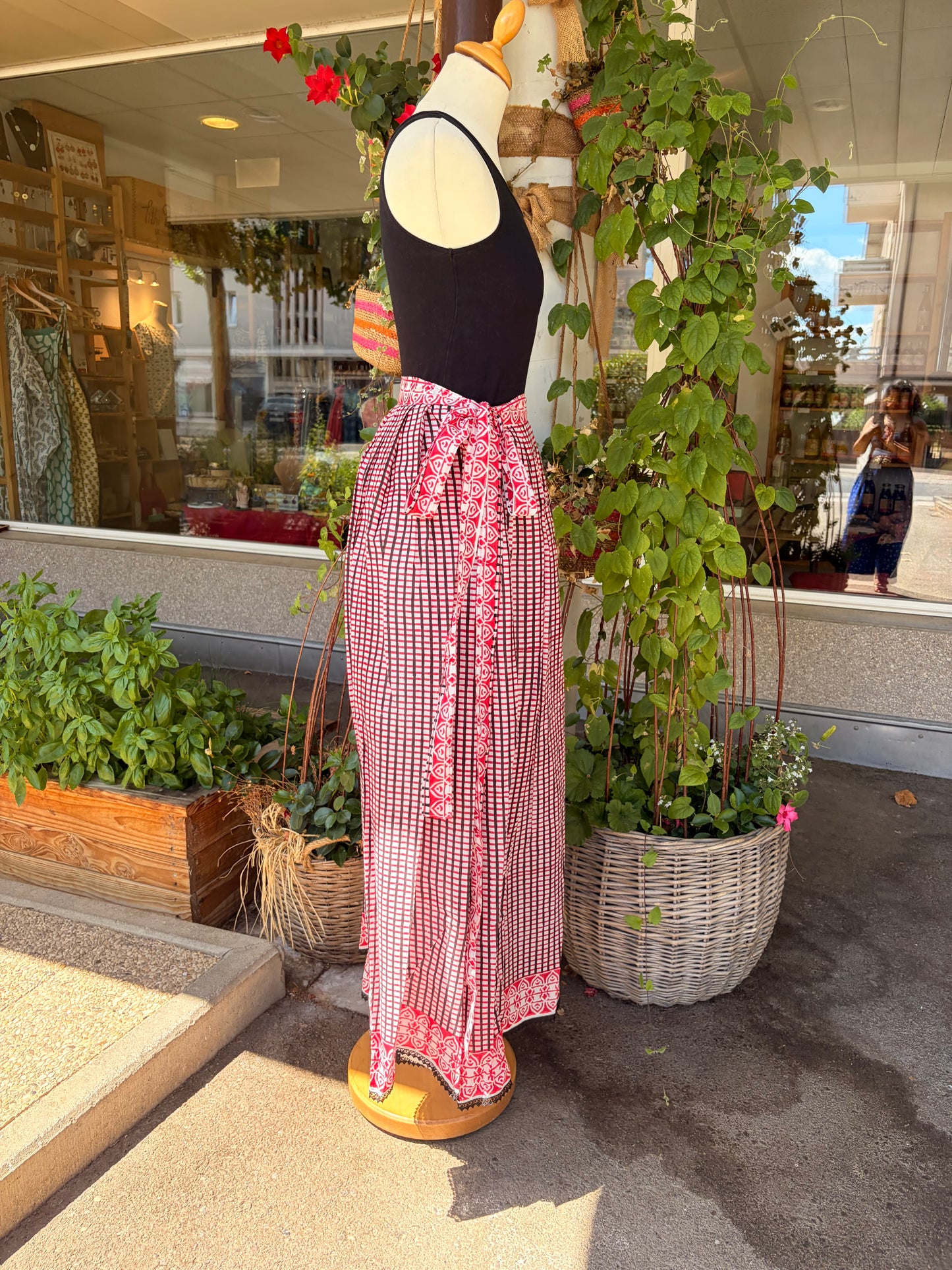 Wrap Around Patchwork Maxi Skirt made of saree