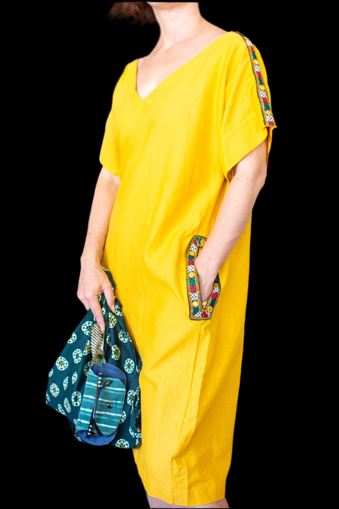 Yellow linen dress