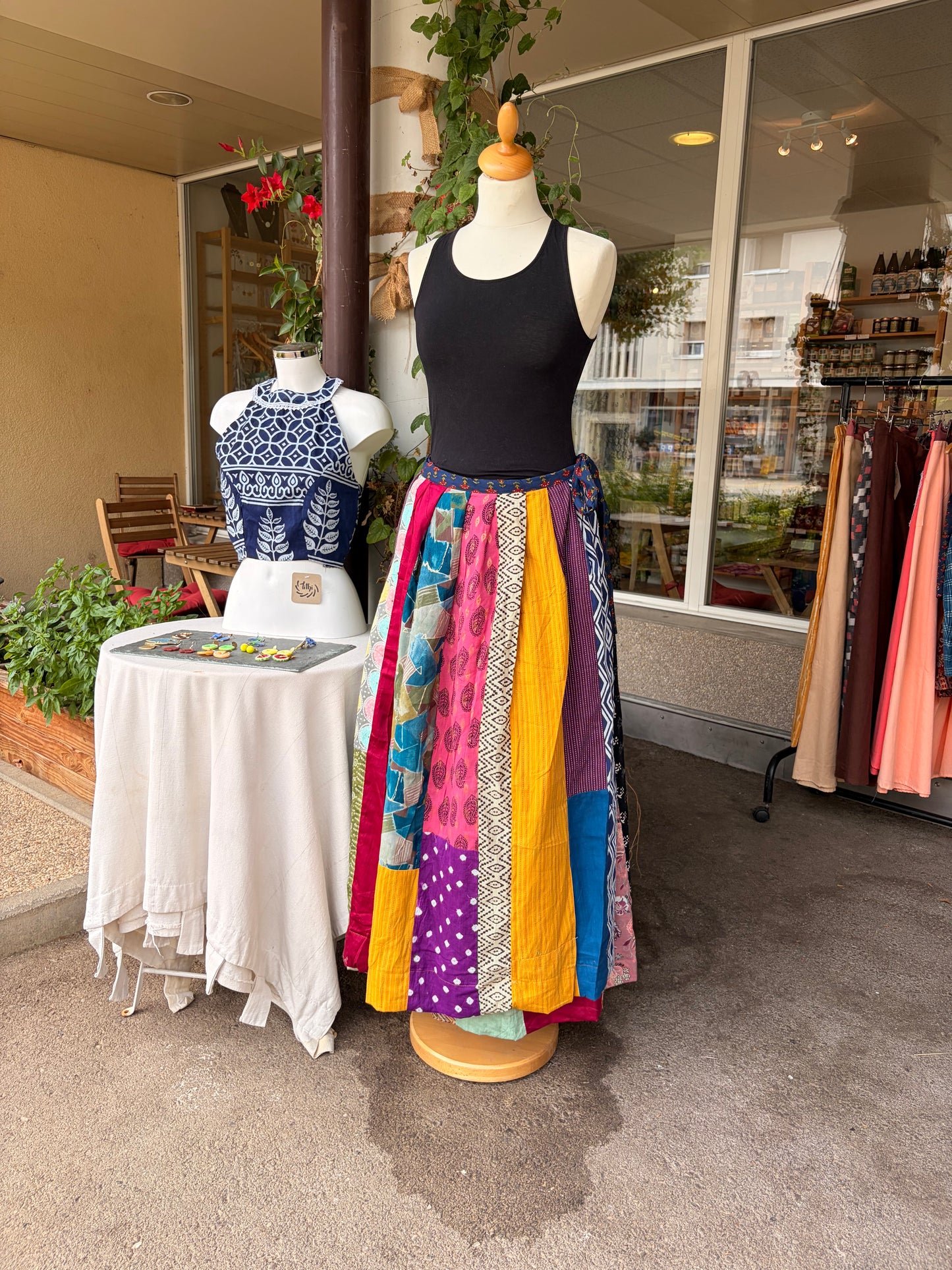 Wrap Around Patchwork Maxi Skirt made of saree