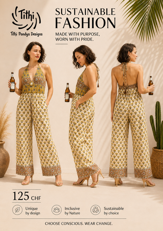 Pure Cotton Saree Jumpsuit