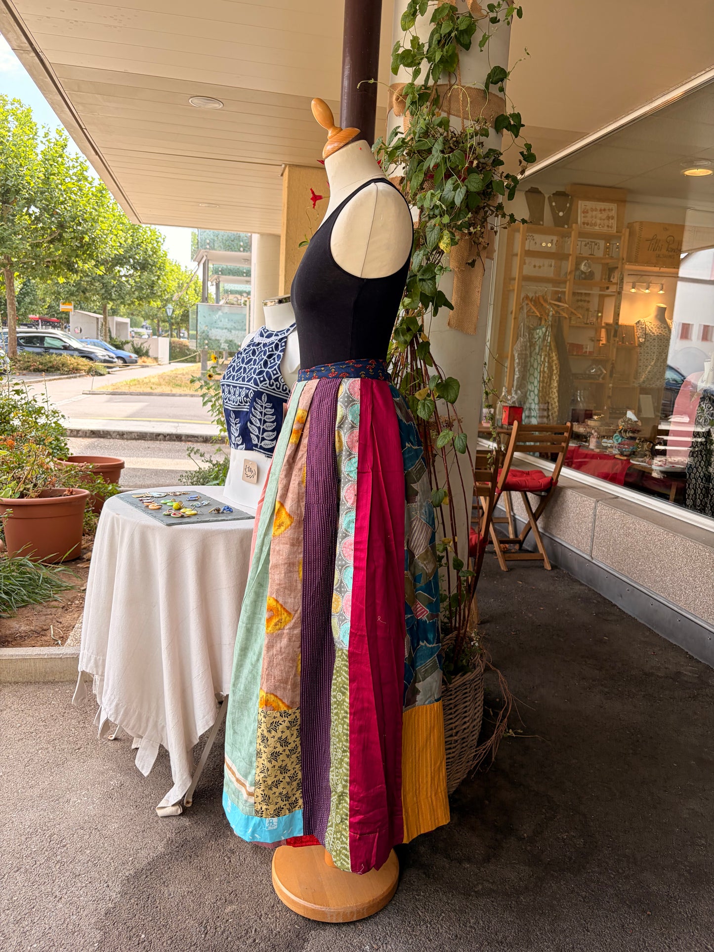Wrap Around Patchwork Maxi Skirt made of saree
