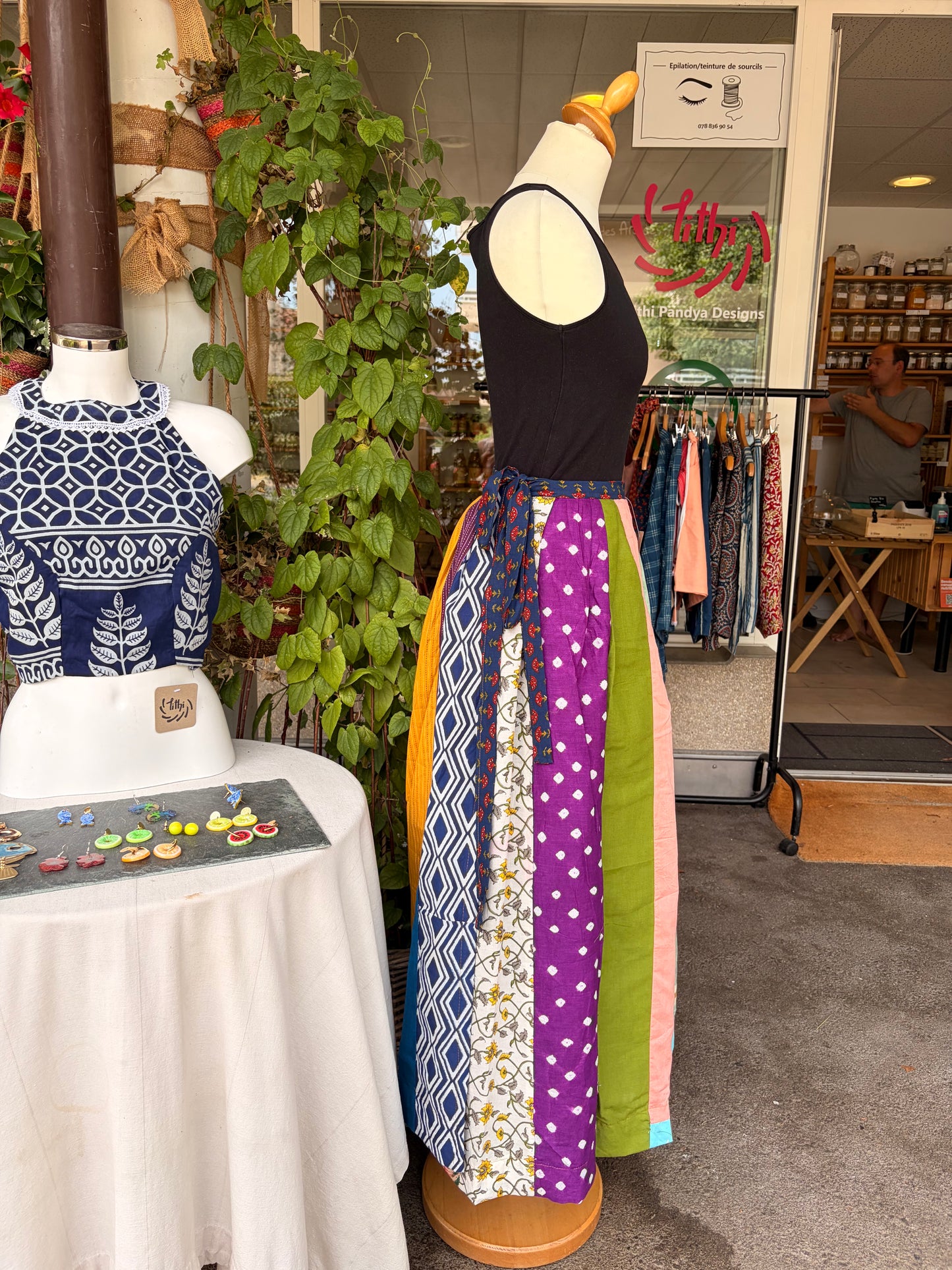 Wrap Around Patchwork Maxi Skirt made of saree