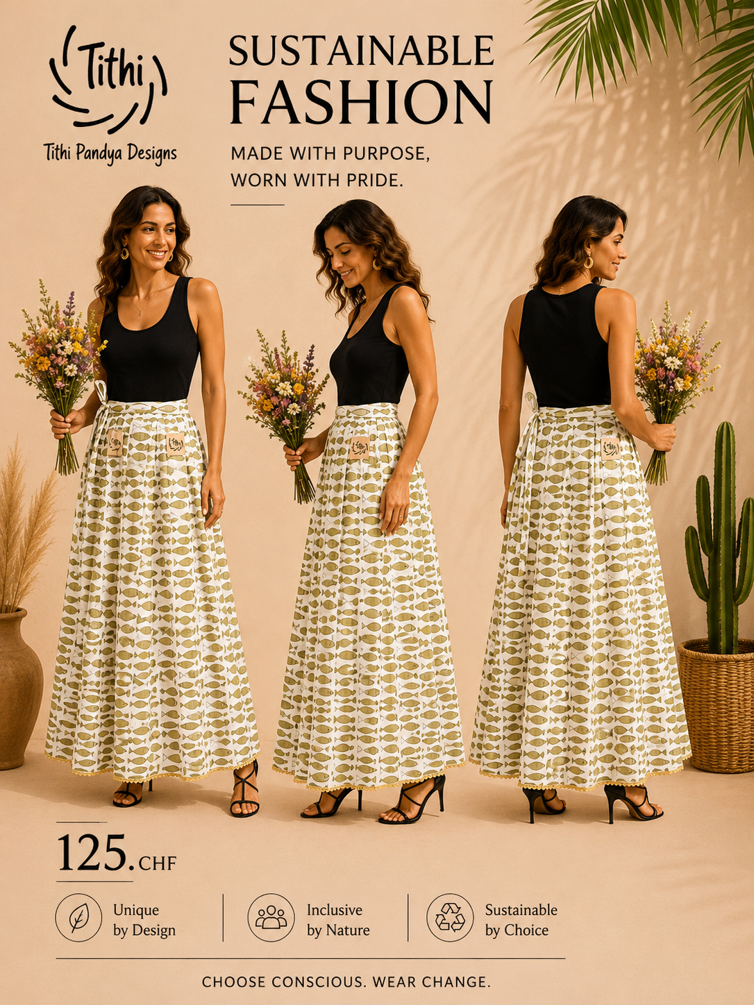 Wrap Around Patchwork Maxi Skirt made of saree