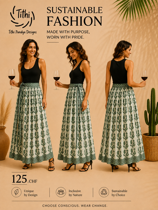 Wrap Around Patchwork Maxi Skirt made of saree (Copy)