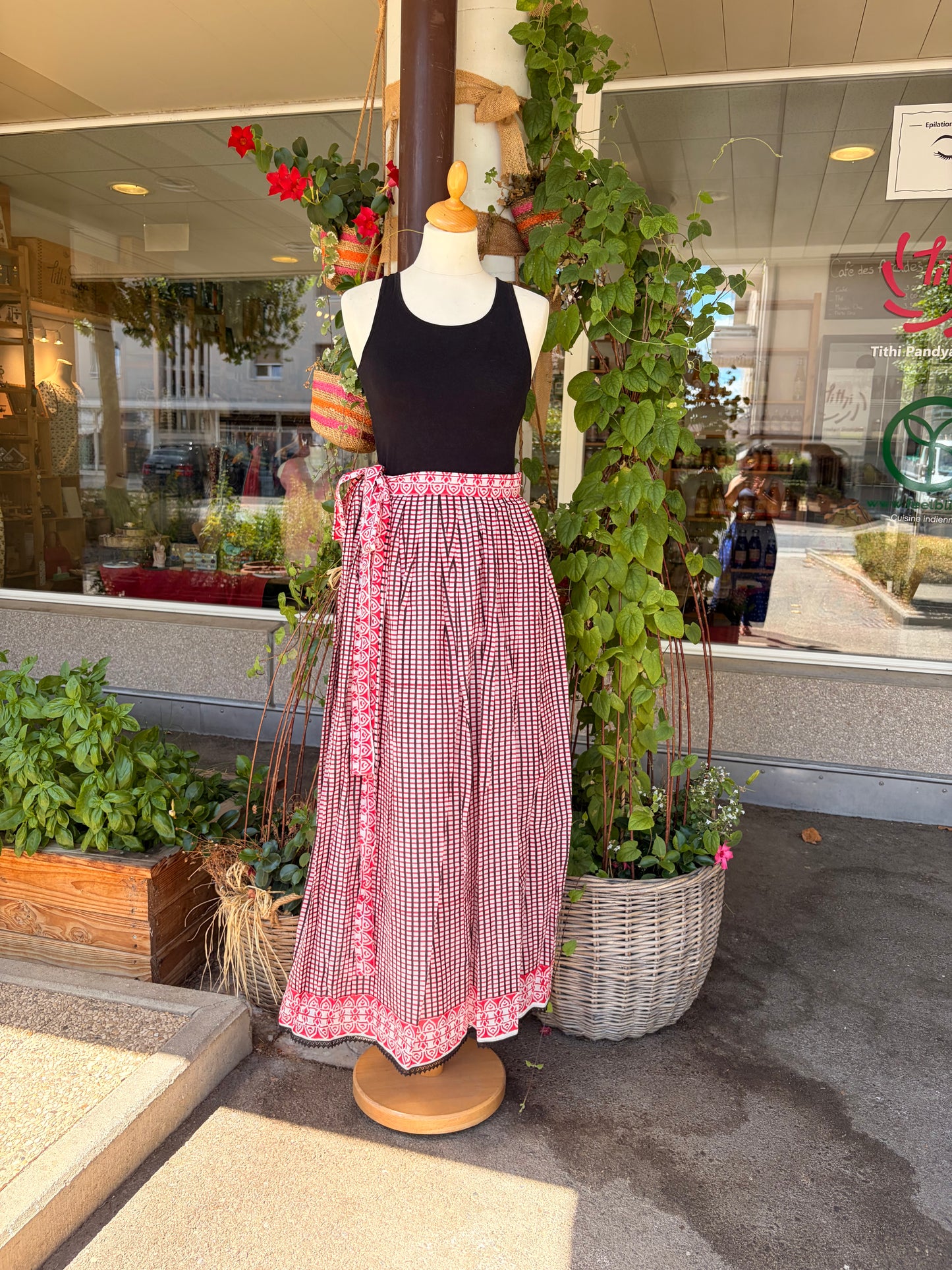 Wrap Around Patchwork Maxi Skirt made of saree