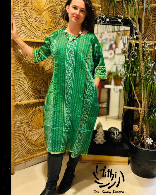 Chanderi silk dress